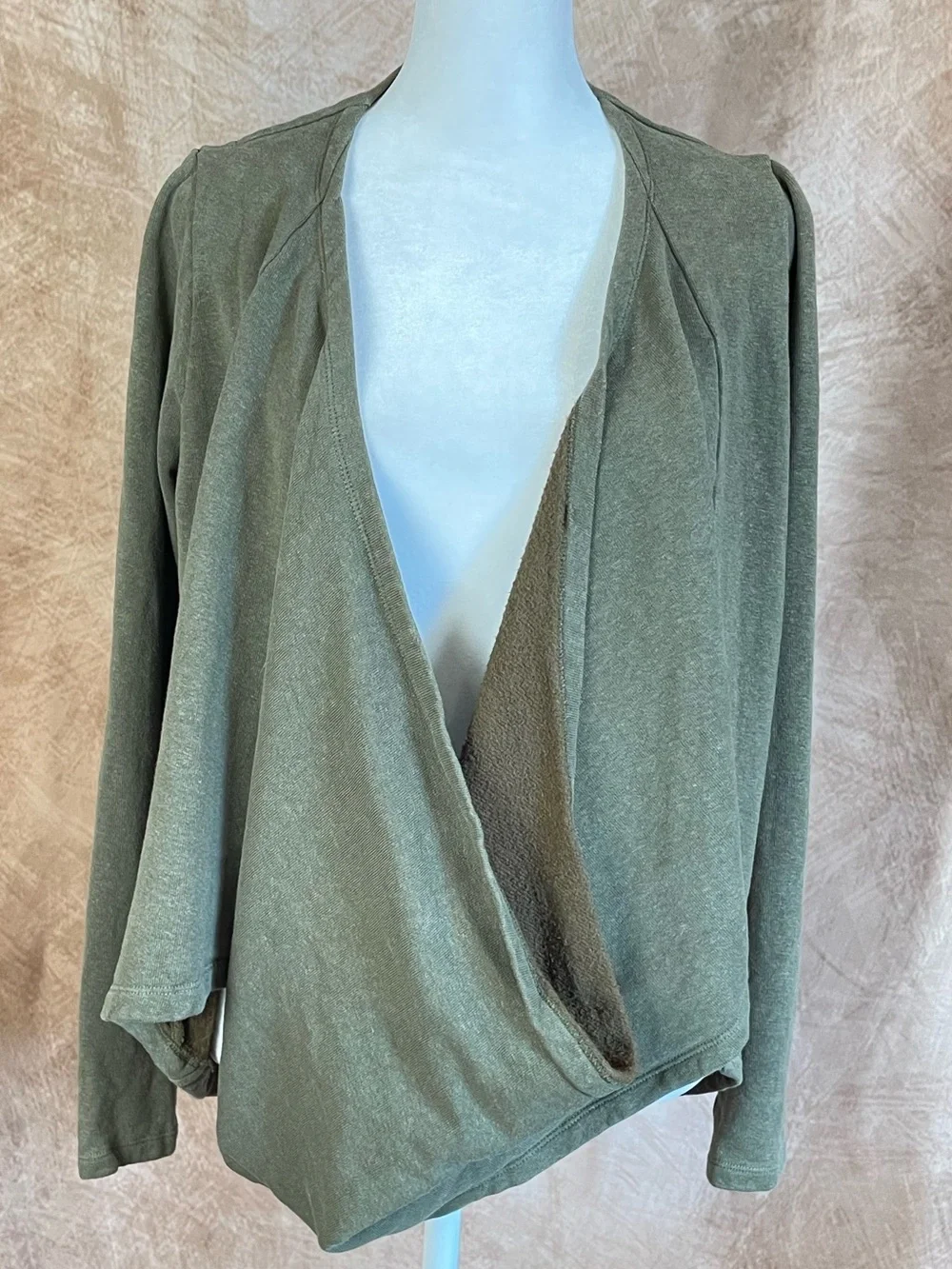 Ursa Minor Draped Olive Green Wrap Sweater size Small